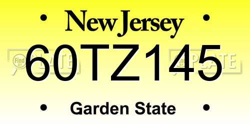 60TZ145 New Jersey License Plate