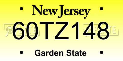 60TZ148 New Jersey License Plate