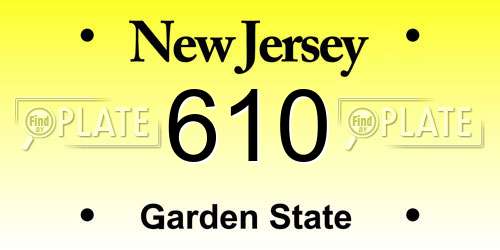 610 New Jersey License Plate