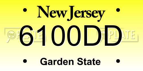 6100DD New Jersey License Plate