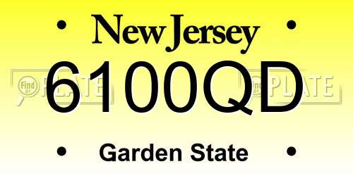6100QD New Jersey License Plate