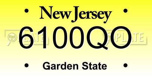6100QO New Jersey License Plate