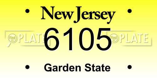 6105 New Jersey License Plate