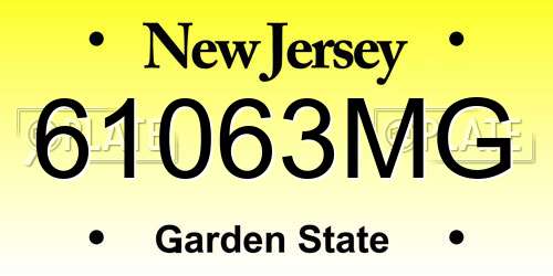 61063MG New Jersey License Plate