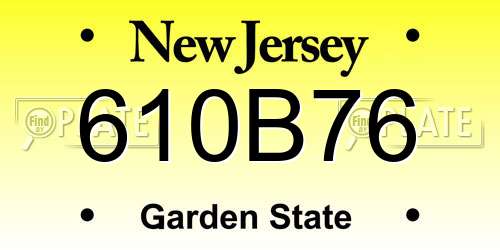 610B76 New Jersey License Plate