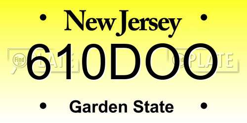 610DOO New Jersey License Plate