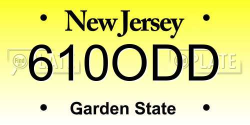 610ODD New Jersey License Plate