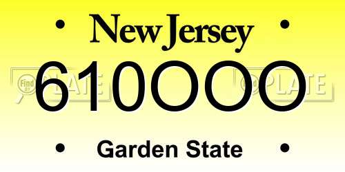 610OOO New Jersey License Plate