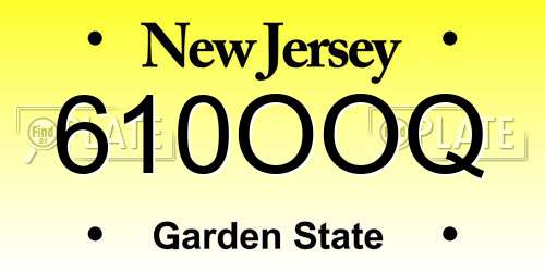 610OOQ New Jersey License Plate