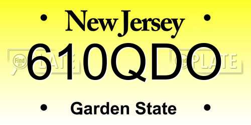610QDO New Jersey License Plate