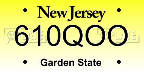 610QOO New Jersey License Plate
