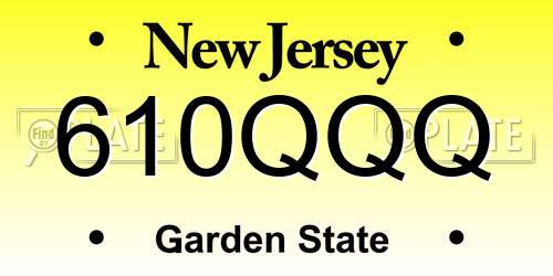 610QQQ New Jersey License Plate