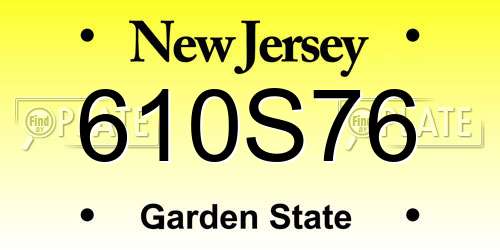 610S76 New Jersey License Plate