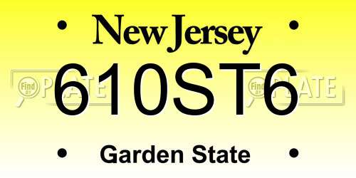 610ST6 New Jersey License Plate