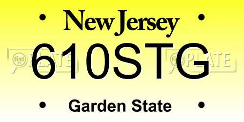 610STG New Jersey License Plate