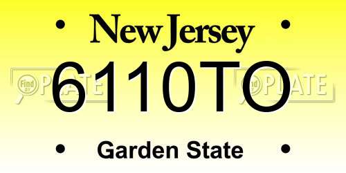 6110TO New Jersey License Plate
