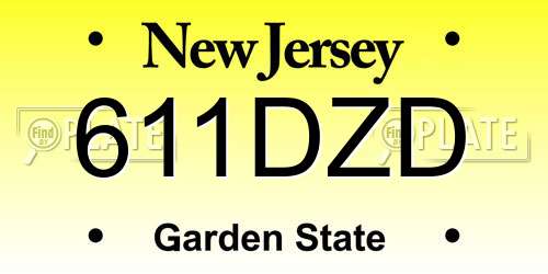611DZD New Jersey License Plate