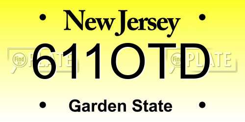 611OTD New Jersey License Plate