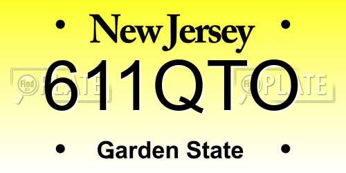 611QTO New Jersey License Plate