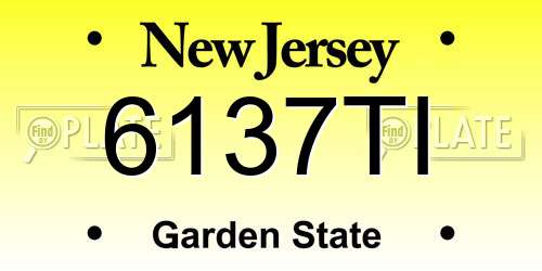 6137TI New Jersey License Plate