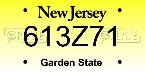613Z71 New Jersey License Plate