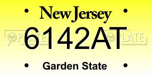6142AT New Jersey License Plate