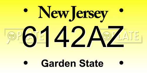 6142AZ New Jersey License Plate