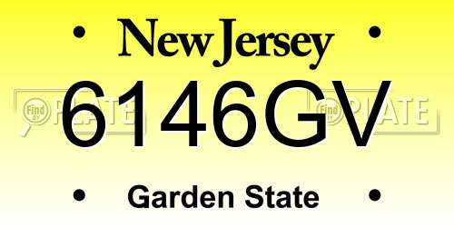 6146GV New Jersey License Plate