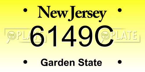 6149C New Jersey License Plate