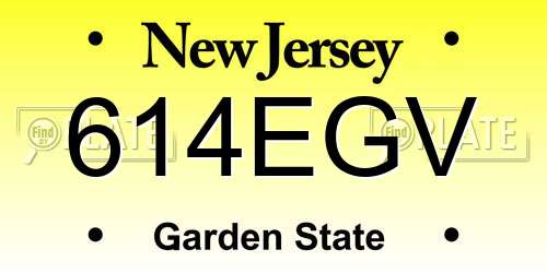 614EGV New Jersey License Plate