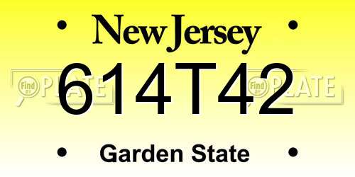 614T42 New Jersey License Plate