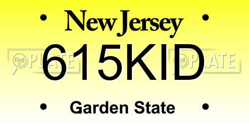 615KID New Jersey License Plate