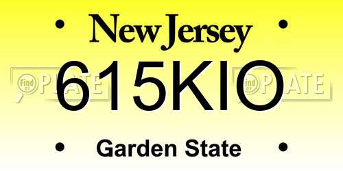 615KIO New Jersey License Plate