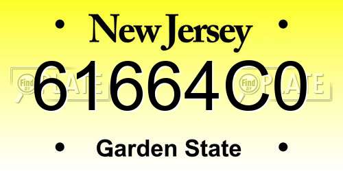 61664C0 New Jersey License Plate