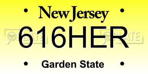 616HER New Jersey License Plate