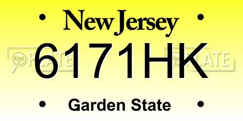 6171HK New Jersey License Plate