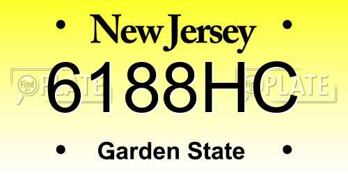 6188HC New Jersey License Plate