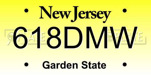 618DMW New Jersey License Plate