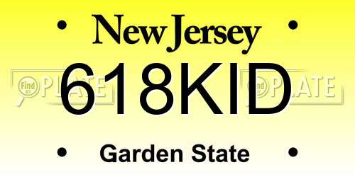 618KID New Jersey License Plate