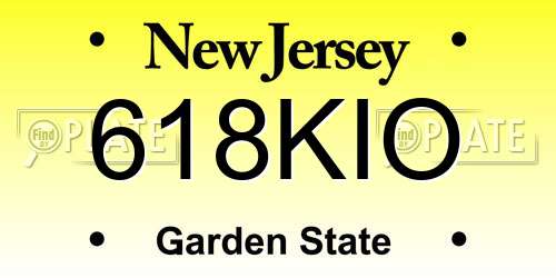 618KIO New Jersey License Plate