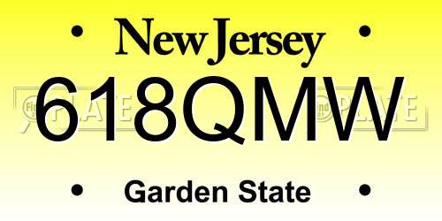 618QMW New Jersey License Plate