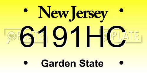 6191HC New Jersey License Plate