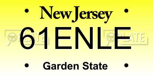 61ENLE New Jersey License Plate