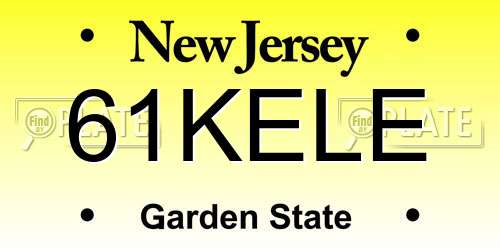 61KELE New Jersey License Plate