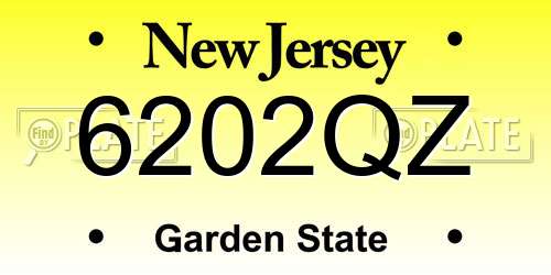6202QZ New Jersey License Plate