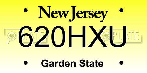 620HXU New Jersey License Plate