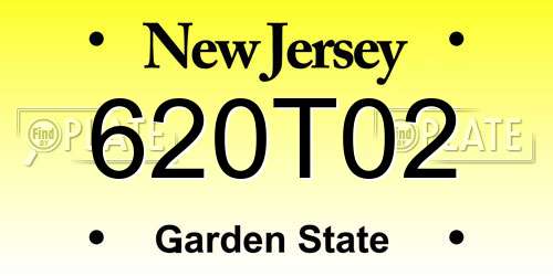 620T02 New Jersey License Plate
