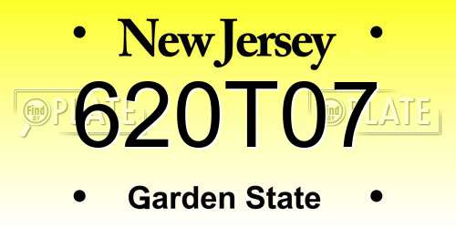 620T07 New Jersey License Plate