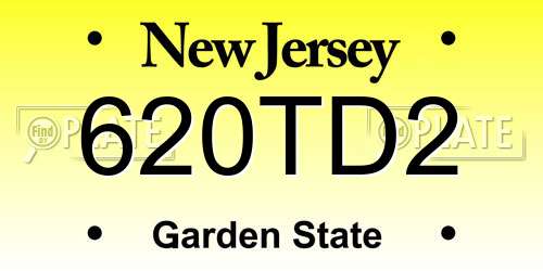 620TD2 New Jersey License Plate