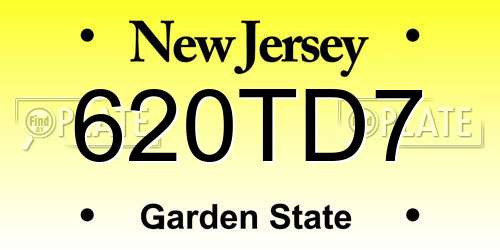 620TD7 New Jersey License Plate
